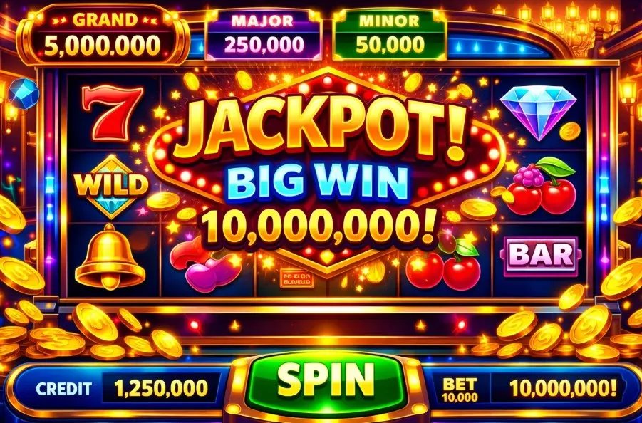 Vegas-style slot with progressive jackpot tiers Grand Major Minor
