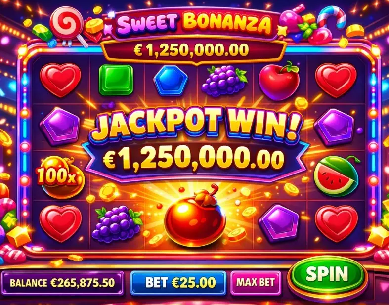 Fruit slot with 100x multiplier and jackpot win